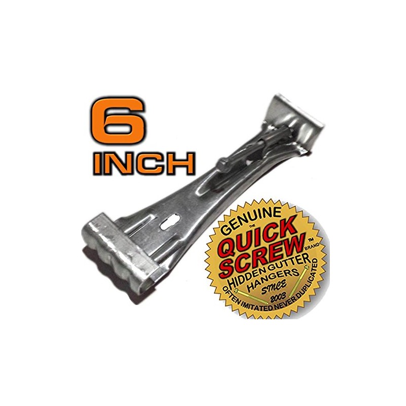 Quick Screw 6" inch Aluminum Hidden Rain Gutter Bracket Hook