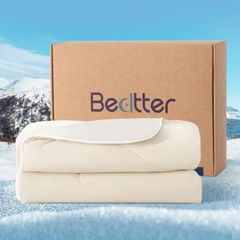 Bedtter® Luxe Cooling Comforter - Full/Queen 90"x90", Ultra-Fine Fiber for Hot Sleepers, Lightweight & Hypoallergenic Summer Duvet, Quick Cool Technology, Snow Ivory