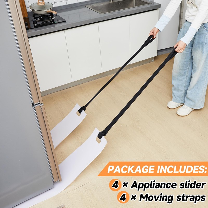 Soaoo 4 Set Appliance Slider with Pull Strap Appliance Mover