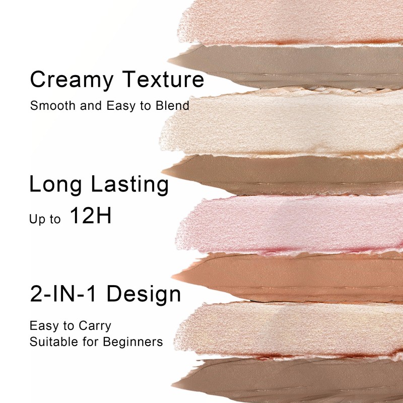 FV Contour Highlighter Stick, Creamy Texture, Waterproof, Long-Lasting, Easy Blending,