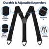 Heavy Duty Work Suspenders for Pants – Adjustable 1.5-Inch Wide