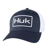 HUK Men's Standard Stretchback Trucker, Anti-Glare Snapback Fishing Hat, Naval