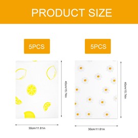 KLEHOPE Pack of 10 Washable Cupboard Liners, Fridge Mats, 30 x 40 cm, EVA Cupboard Protective Mat, Can be Cut to Size and Washable, for Fridges, Drawers, Tabletops