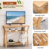 Nnewvante 38.6" Console Table, Bamboo Entryway Table with 3-Tier Storage