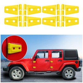 8PCS Door Hinge Covers Protector for 2007-2018 Jeep Wrangler JK JKU 4-Door (Yellow)