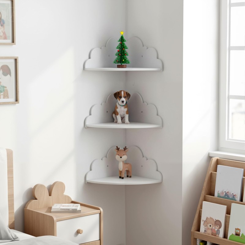 Cloud Floating Corner Shelves, Set of 3 Cloud Corner