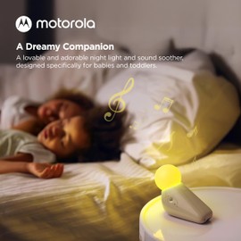 Motorola Nursery S1 Light and Sound Soother for Children, Portable Rechargeable Baby Night Light with Soothing Sleep Sounds, Lullabies, Multicolor Lighting