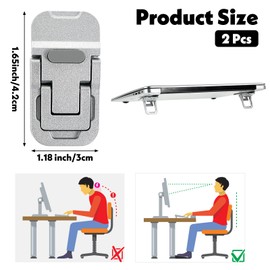 YUXIANLB Keyboard Stand for Desktop, 2 PCS Computer Keyboard Stand for Desk, Portable Laptop Keyboard Stand Compatible with Pro/Air, Dell, Lenovo, HP and Other 10-17 Inches Laptop (Silver)