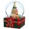 SIKORA SK08 Small Glass Decorative Snow Globe Bear with Christmas