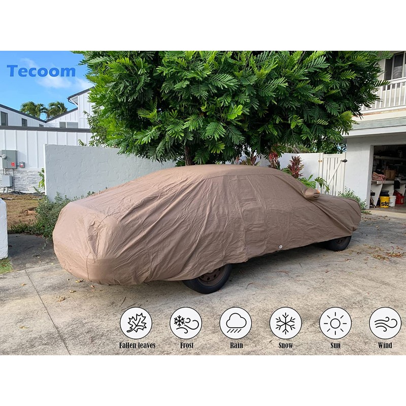 Tecoom Thick Shell Car Cover Super Breathable-Waterproof Windproof Snow Sun