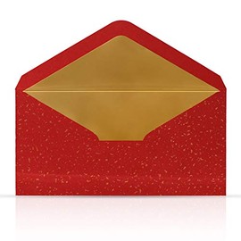 10 envelopes red with Gold Metallic Lining 110 x 220 mm for Greeting Cards Christmas Card vouchers Invitation