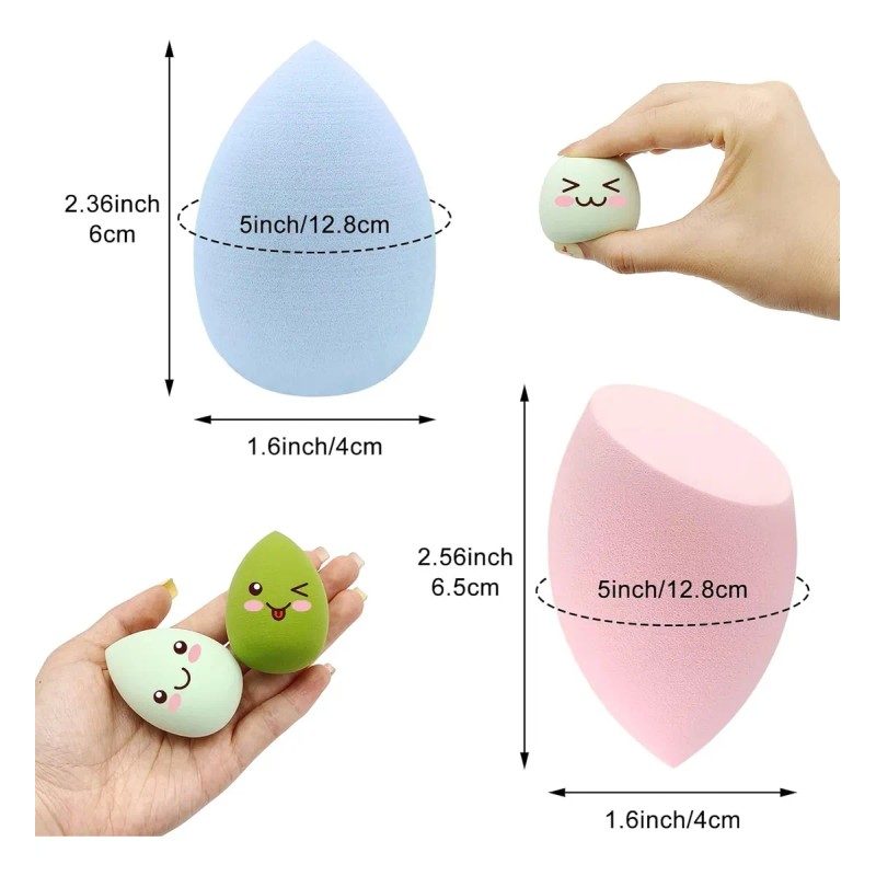 12pz Set Esponja Para Maquillaje Base Rubor Cosmeticos Polvo