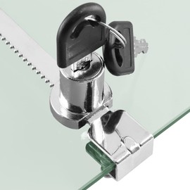 Luomorgo 1 Pc Sliding Glass Door Ratchet Lock, Keyed Alike Showcase Display Lock (Chrome)
