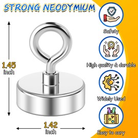 Grtard 68kg Pulling Fishing Magnet for Retrieving in River Diameter 36mm