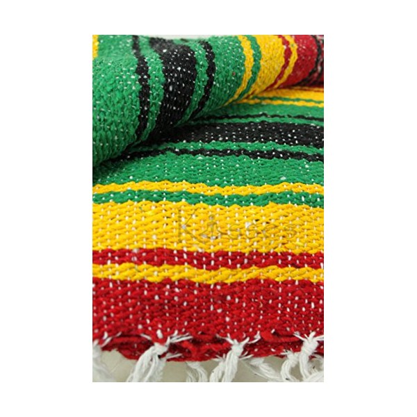 Sanyork Fair Trade Yogi Yoga Premium Mexican Bed Blanket Mexico Bright Comfortable Serape Rasta New
