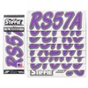 STIFFIE Whipline Solid Purple/Carbon 3" Alpha-Numeric Registration Identification Numbers Stickers