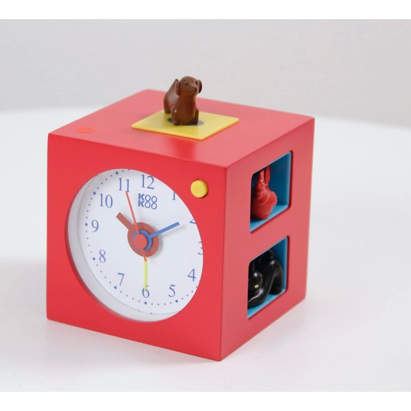 KOOKOO KidsAlarm red alarm clock for children including 5 farm animals and their wake-up calls
