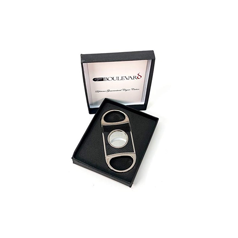 Cigar Boulevard Perfect Cigar Cutter Star Silver-Black Carbon Fiber.