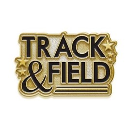 Track And Field Pin - 1" Gold Track And Field Enamel Lapel Pin 5 Pack
