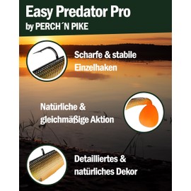 Rubber Fish with Hooks Set of 6 for Pike, Zander & Perch, Artificial Bait with Jig Head, Fishing Lure for Freshwater Predatory Fish, Trolling Bait for Pike & Zander, Spin Fish Bait Trout, Chub & Perch