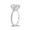 RODIFFY 4CT Cushion Cut Solitaire Engagement Ring,Silver CZ Simulated Diamond