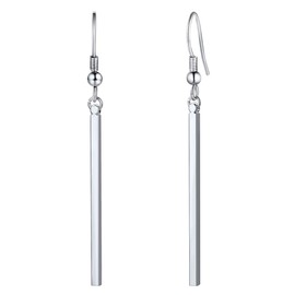 FOCALOOK Women's Stainless Steel Hypoallergenic Hook Earrings, Ring Earrings, Popular, Swing, Stick, Simple, Stylish, Unisex Accessory, Stainless Steel