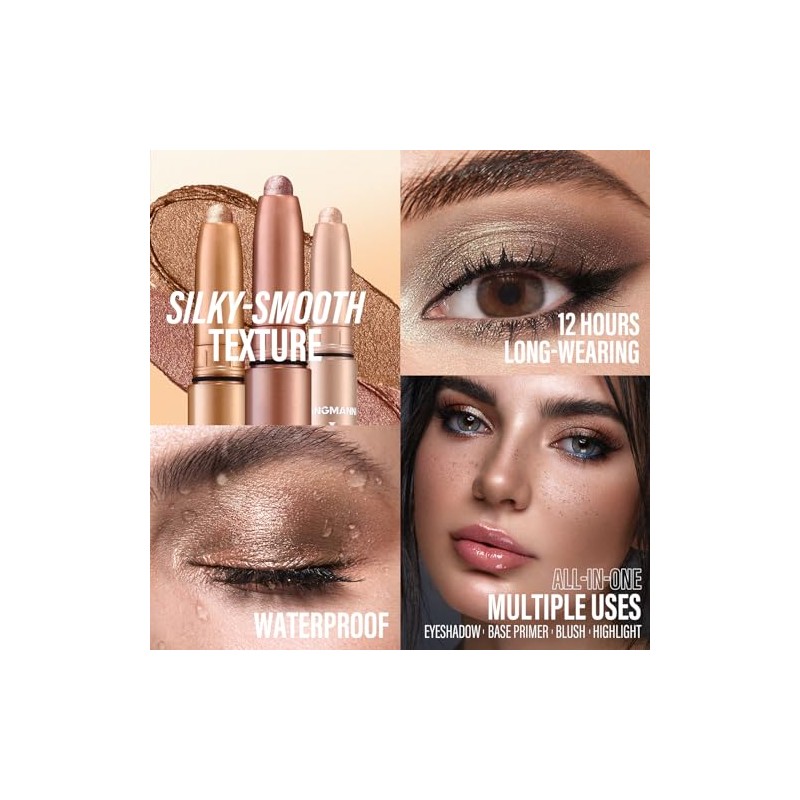 6 Pieces Eyeshadow Stick Set, Cream Eyeshadow Pencil Crayon, Waterproof