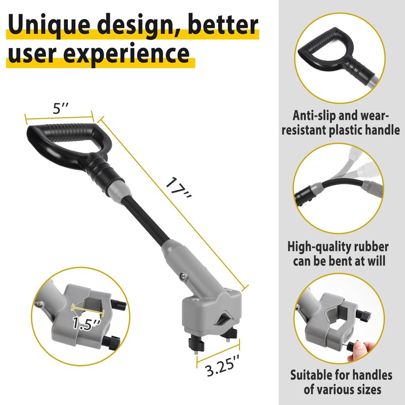 Universal Shovel Handle, Strain-Reducing Elasticity Snow Shovel Handle Ergonomic Back