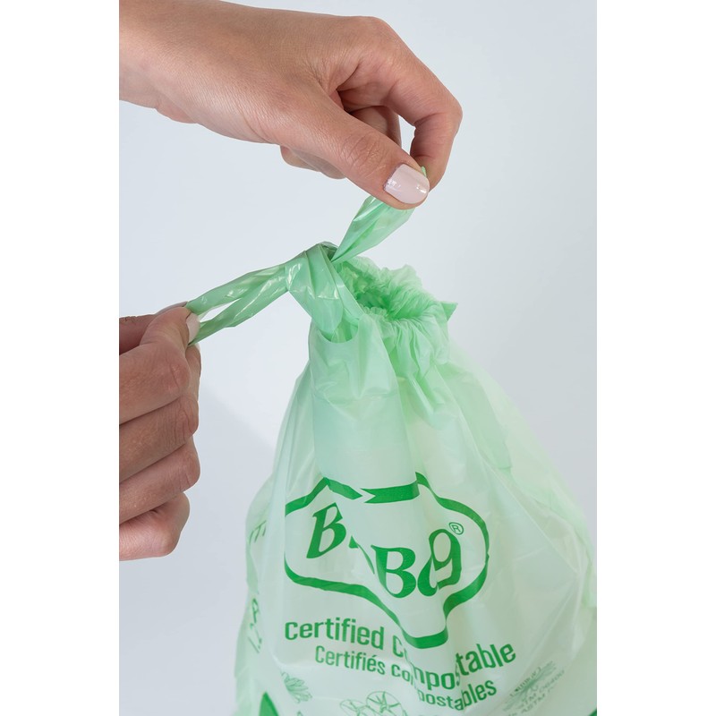 1.2 Gallon Compostable Drawstring Food Scrap Bags by BioBag, 80