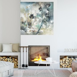 Fine Art Canvas Onyx Odessey Canvas Wall Decor by Artist K. Nari for Living Room, Bedroom, Bathroom, Kitchen, Office, Bar, Dining & Guest Room - Ready to Hang - 37 in x 37 in