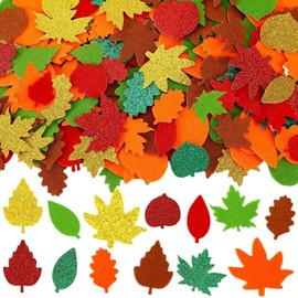 Maple Leaves Foam Stickers - 100Pcs Autumn Crafts for Kids Adult, Autumn Glitter Stickers for Thanksgiving Party Gift Cards Supplies