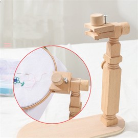 FantasyDay Embroidery Stand,Rotated Embroidery Hoop Stand, Adjustable Embroidery Frames and Stands Rotated Cross Stitch Stand, Beech Wood Embroidery Hoop Lap Stand Holder,for Sewing Craft Projects