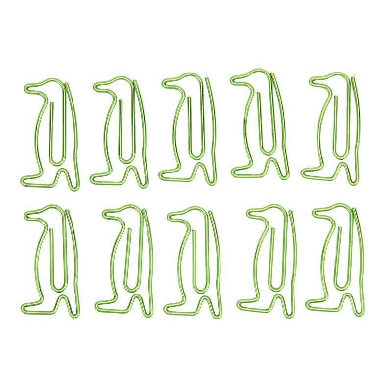 100Pcs Paper Clips Cute Unique Penguin Shape Electroplating Process Lightweight