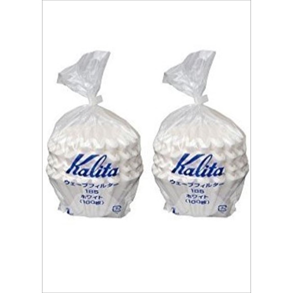 Twin Pack Kalita 22212 Wave Filters, 185, Pack of 200 total, White (Japan Import)