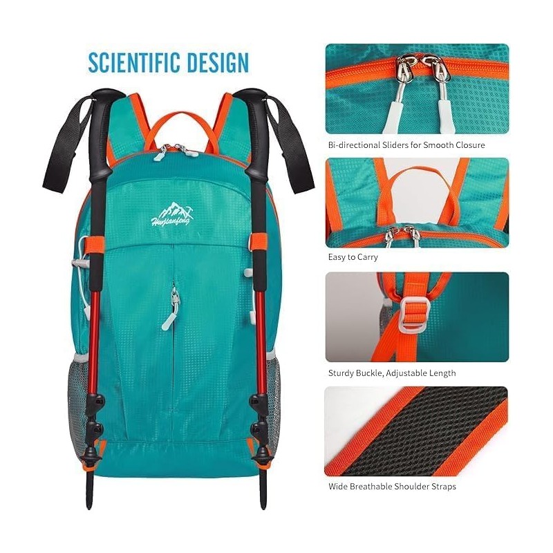 Mochila Senderismo, Mochila Plegable 40L, Mochila de Viaje