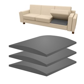 Nigoone 3 Pack Couch Sofa Cushion Support 20"x 20" Foam for Sagging Seat-High Density Foam Under Furniture Loveseat Chair Seat Cushion Sag Repair Anti Slip, Dark Grey