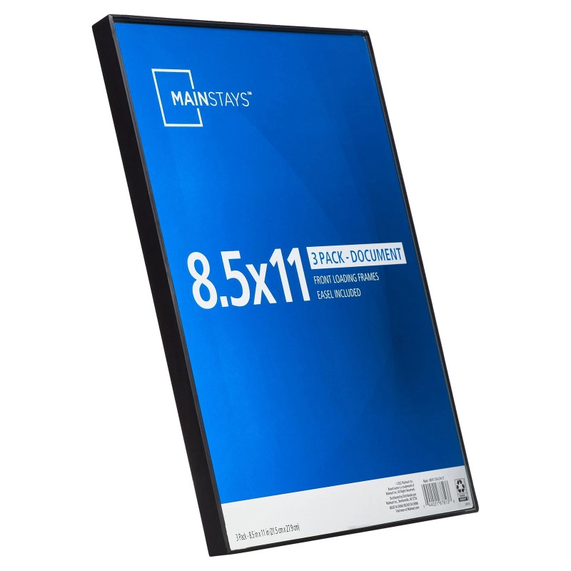 No Brand Mainstays 8.5x11 Front Loading Document Picture Frame, Black,