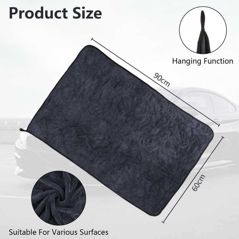 ASelected 2 PCS Microfibre Cloth Extra Large and Thick 90x60