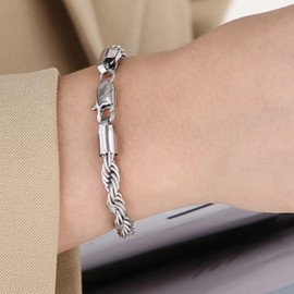 To My Man Bracelet Silver Braided Cuban Link Bracelet Jewelry with Secure Clasp Birthday Inspirational Gifts for Men Husband Boyfriend