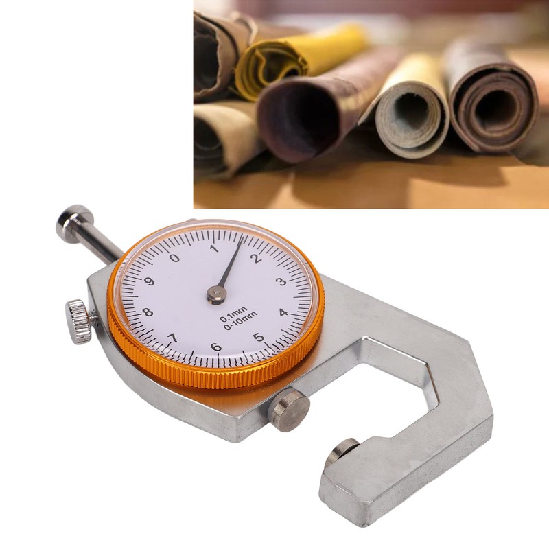 Flat Head Thickness Gauge 0 to 10mm Range Round Dial