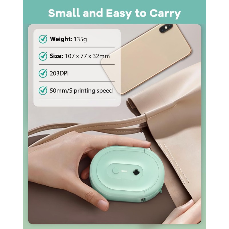 Anycash N12 Label Maker Machine, Portable Bluetooth Mini Label Printer,
