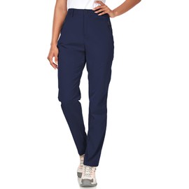 ZOOXING Women Travel Pants with Pockets Ladies Light Weight Quick Dry Golf Athleisure Pants Summer Safari Clothes DarkBlue Small/27