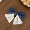Blue Denim Hair Bow Clips Girls Denim Bowknot Pin Girls