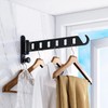 Aluminium Wall Clothes Rack Coat Hook Foldable Balcony 180° Rotating