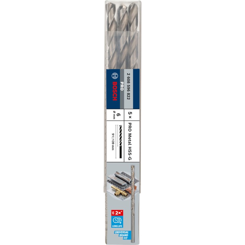 Bosch 2608596822 6.0 x 91 x 139 mm DIN340 HSS-G