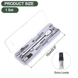 M&G Geometry Compass, Metal Compass with Extra Leads, Geometry Math Drawing Tools for Classroom Office Supplies, Silver Tone