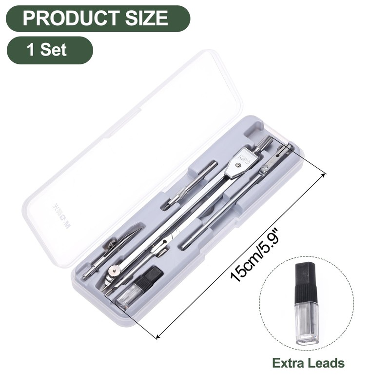 M&G Geometry Compass, Metal Compass with Extra Leads, Geometry Math