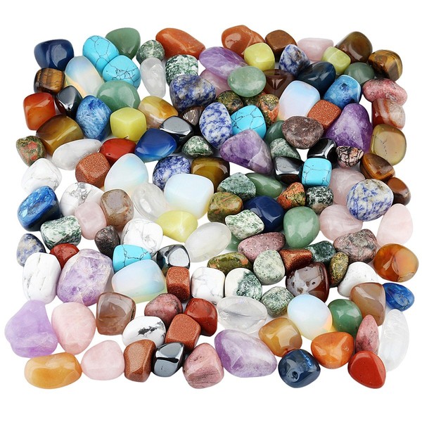 mookaitedecor 1lb Tumbled Stones Polished Crystals Healing, Reiki, Chakra & Wicca,Assorted Stones