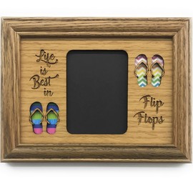 5x7 Life is Best in Flip Flops Summer Beach Picture Frame - Holds 3x4 Photo