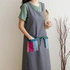 Origo slit dress apron charcoal gray / 오리고 트임 원피스